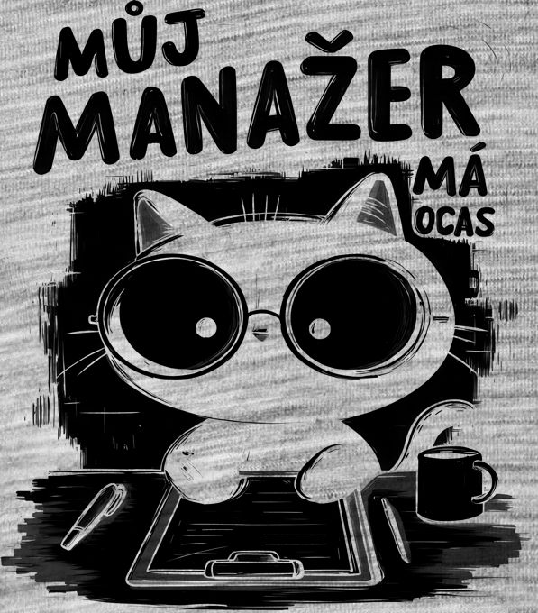 Můj manažer má ocas, V2, černý potisk Můj manažer má ocas, V2, černý potisk - Obrázek 2