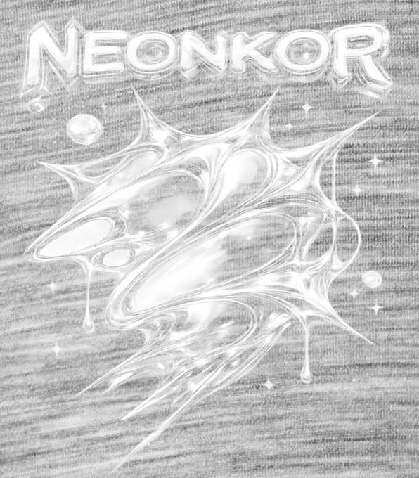 Neonkor, tekutý kov, bílý tisk Neonkor, tekutý kov, bílý tisk - Obrázek 2