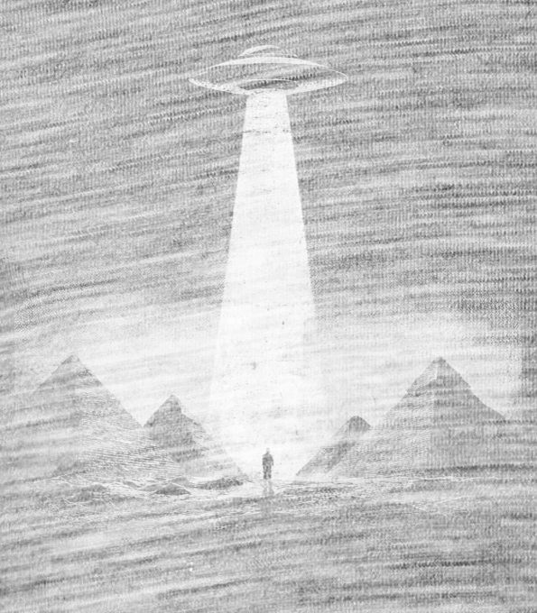 Pyramidy a UFO, bílý tisk Pyramidy a UFO, bílý tisk - Obrázek 2