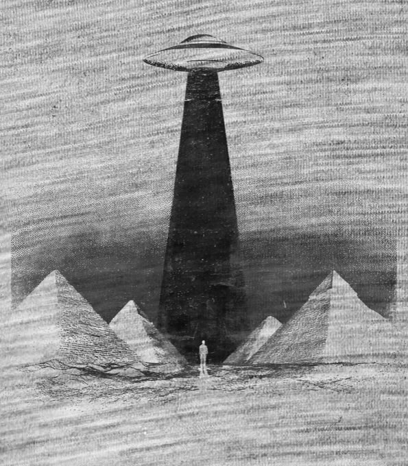 Pyramidy a UFO, černý tisk Pyramidy a UFO, černý tisk - Obrázek 2