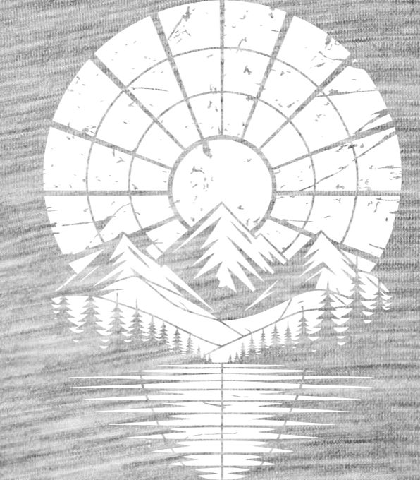 Retro výhled na hory, bílý potisk Retro výhled na hory, bílý potisk - Obrázek 2