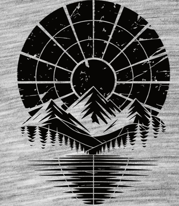 Retro výhled na hory, černý potisk Retro výhled na hory, černý potisk - Obrázek 2