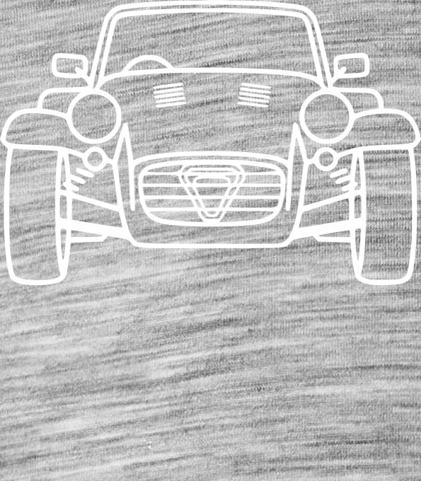 Roadster line-art, bílý tisk Roadster line-art, bílý tisk - Obrázek 2
