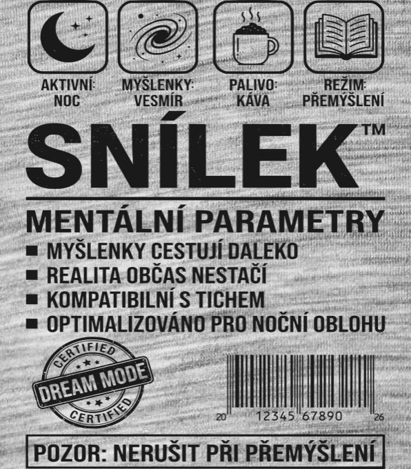 Snílek, černý potisk Snílek, černý potisk - Obrázek 2