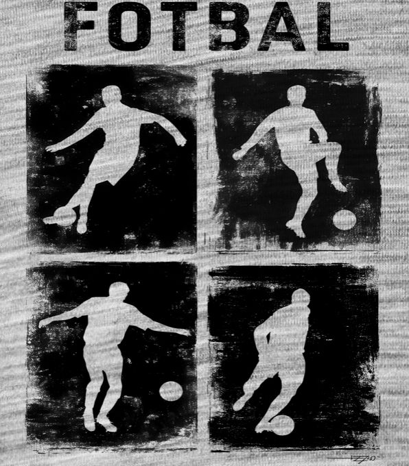 Retro fotbalová čtyřka, černý tisk Retro fotbalová čtyřka, černý tisk - Obrázek 2