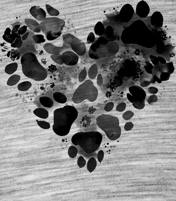 Srdce z tlapek, černý potisk Srdce z tlapek, černý potisk - Obrázek 2