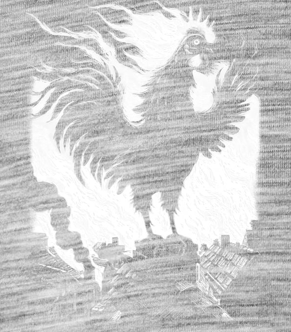 Strašidelná pohádka Ohnivý kohout, bílý tisk Strašidelná pohádka Ohnivý kohout, bílý tisk - Obrázek 2