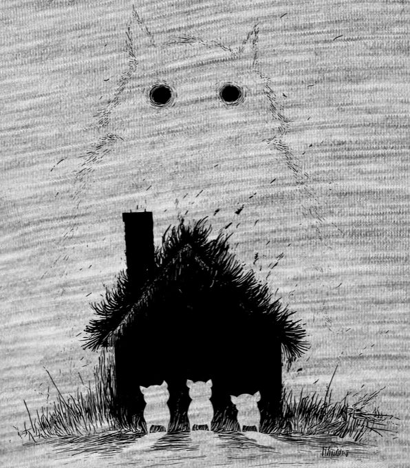 Strašidelná pohádka Tři prasátka, V1, černý tisk Strašidelná pohádka Tři prasátka, V1, černý tisk - Obrázek 2