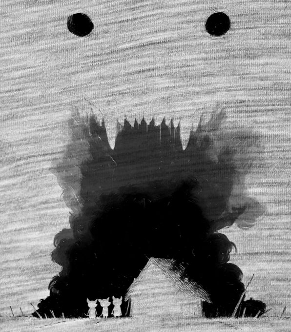 Strašidelná pohádka Tři prasátka, V2, černý tisk Strašidelná pohádka Tři prasátka, V2, černý tisk - Obrázek 2