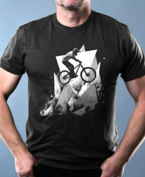 Abstraktní horské kolo, V2, bílý potisk