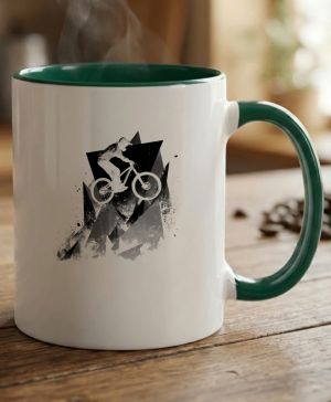 Abstraktní horské kolo, V2, černý potisk