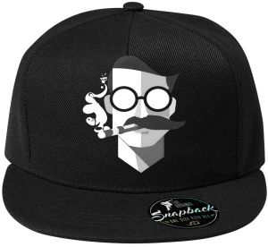 Abstraktní kuřák, bílý potisk