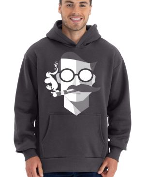 Abstraktní kuřák, bílý potisk