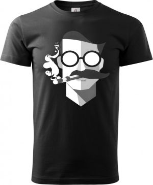 Abstraktní kuřák, bílý potisk