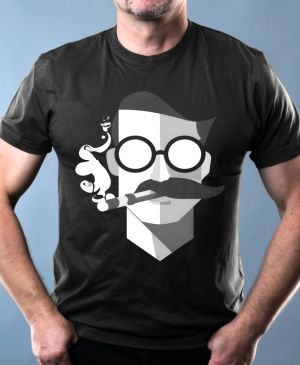 Abstraktní kuřák, bílý potisk