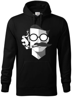 Abstraktní kuřák, bílý potisk