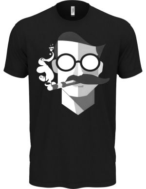 Abstraktní kuřák, bílý potisk