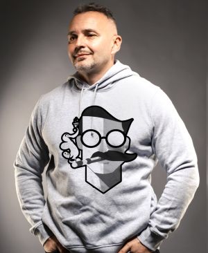 Abstraktní kuřák, černý potisk