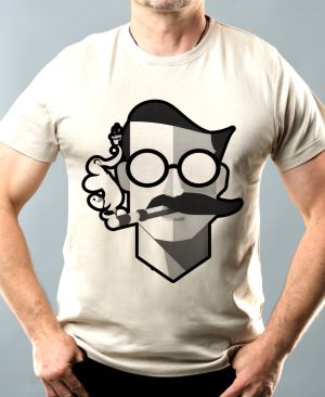 Abstraktní kuřák, černý potisk