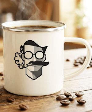 Abstraktní kuřák, černý potisk