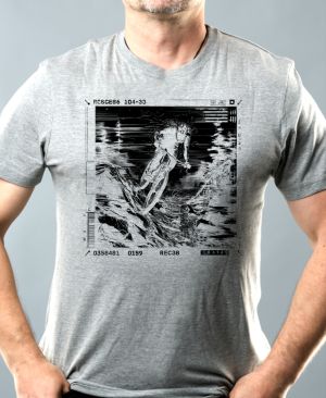 Adrenalinový glitch, cyklista, černý potisk