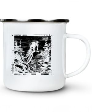 Adrenalinový glitch, cyklista, černý potisk