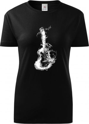 Akustický ohňostroj, kytara, bílý tisk