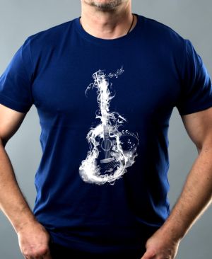 Akustický ohňostroj, kytara, bílý tisk