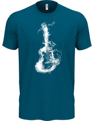 Akustický ohňostroj, kytara, bílý tisk