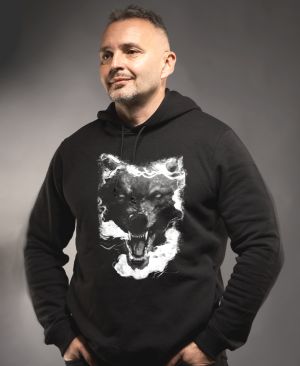 Alfa stín, bílý potisk