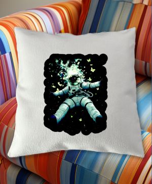 Astronaut obklopený motýly