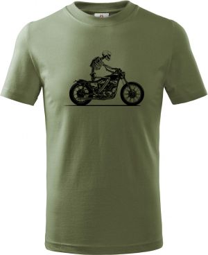 Biker, kostra, černý tisk
