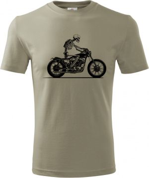 Biker, kostra, černý tisk