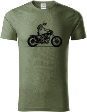 Biker, kostra, černý tisk