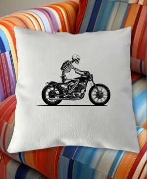 Biker, kostra, černý tisk
