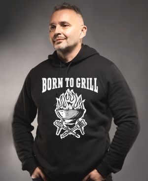 Born to grill, V1, bílý tisk