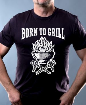 Born to grill, V1, bílý tisk