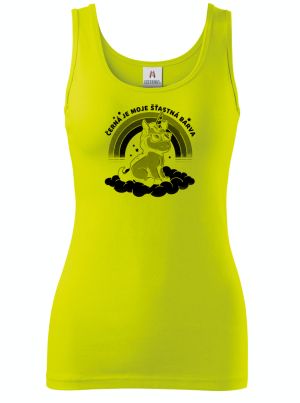 Černá je moje šťastná barva, jednorožec, černý potisk