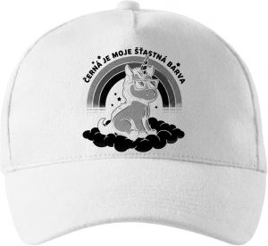 Černá je moje šťastná barva, jednorožec, černý potisk