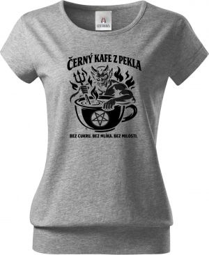 Černý kafe z pekla, černý potisk