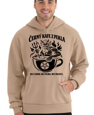 Černý kafe z pekla, černý potisk