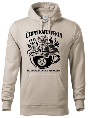 Černý kafe z pekla, černý potisk