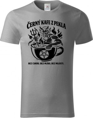 Černý kafe z pekla, černý potisk