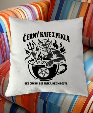 Černý kafe z pekla, černý potisk