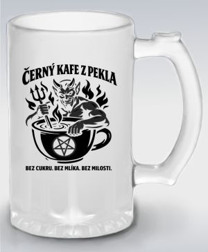 Černý kafe z pekla, černý potisk