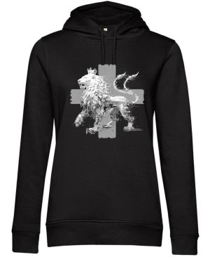 Český glitch lev, bílý tisk