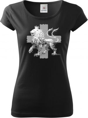 Český glitch lev, bílý tisk