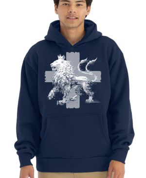 Český glitch lev, bílý tisk