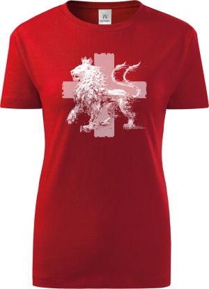 Český glitch lev, bílý tisk