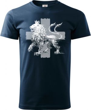 Český glitch lev, bílý tisk